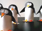 Tučňák z toaletní papírové role - jako vyrobit tučňáka z papíru