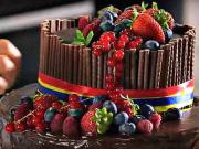 Narozeninový dort - recept na čokoládově - ořechový dort s ovocem