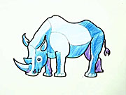 Nosorožec - jak nakreslit nosorožce